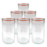 Weck 974 Cylindrical Canning Jar 53 oz - Extra-Large Glass for Pickling and Bulk Storage
